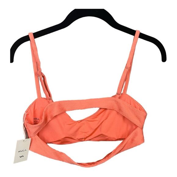 RVCA La Jolla Bikini‎ Top in Coral Size Large NWT - Picture 6 of 10